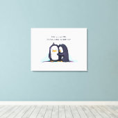 Ik vind je een beetje pinguïns - gewikkeld canvas (Insitu (Houten vloer))