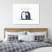 Ik vind je een beetje pinguïns - gewikkeld canvas (Insitu (Slaapkamer))