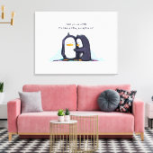 Ik vind je een beetje pinguïns - gewikkeld canvas afdruk (Insitu (Woonkamer))