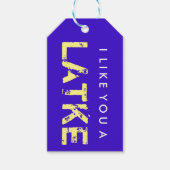 Ik vind je een Latke Chanoeka cadeau Label leuk Cadeaulabel (Voorkant)