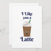 Ik vind je een Latte leuk. Deel de liefdeskaart Feestdagenkaart (Voorkant / Achterkant)