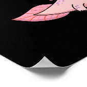 Ik vind je een leuke Axolotl Pun Dark BG leuk Poster (Hoek)