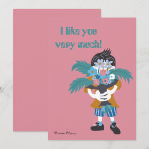 Ik vind je erg leuk. Valentijnsdag in het klasloka Feestdagenkaart