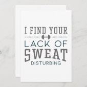 Ik vind je gebrek aan zweet verontrustend bedankkaart (Voorkant / Achterkant)