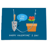 Ik vind je gelukkig Valentijnsdag grappig | Liefde Groot Cadeauzakje (Voorkant)