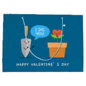 Ik vind je gelukkig Valentijnsdag grappig | Liefde Groot Cadeauzakje (Achterkant)