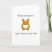 ik vind je kont leuk te corgi grappi kaart (Voorkant)