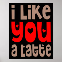 Ik vind je leuk een Latte Leuk citaat Zwart