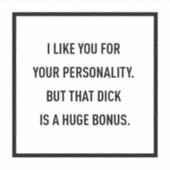 Ik vind je leuk om je persoonlijkheid, maar... sticker (Voorkant)