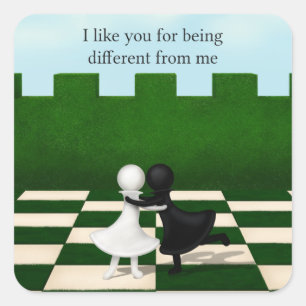 "Ik vind je leuk omdat je anders bent dan ik" Vierkante Sticker