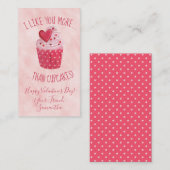 Ik vind je leuker dan cupcakes Valentijnsdag Kaart Visitekaartje (Voorkant / Achterkant)