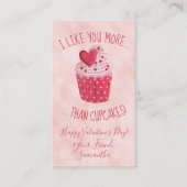 Ik vind je leuker dan cupcakes Valentijnsdag Kaart Visitekaartje (Voorkant)