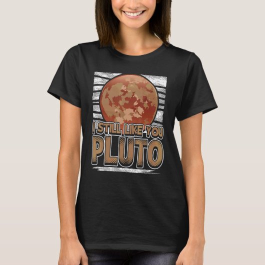 Ik vind je nog steeds Pluto Retro Style Space Scie T-shirt (Voorkant)