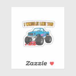 Ik vind je schattige monstertruck leuk met Valenti Sticker