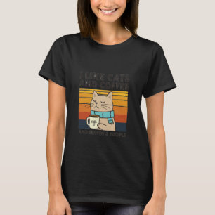 Ik vind katten en koffie leuk en misschien Retro C T-shirt
