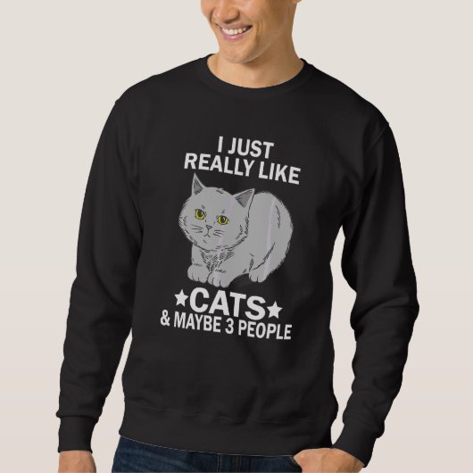Ik vind katten gewoon echt leuk & Misschien 3 mens Trui (Voorkant)