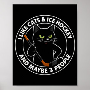 Ik vind katten ijshockey en misschien 3 mensen leu poster
