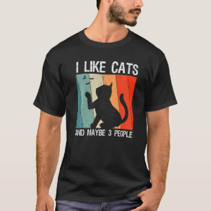 Ik vind katten leuk en misschien 3 mensen katten t-shirt