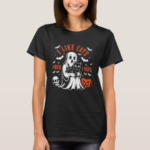 Ik vind katten leuk en misschien 3 mensen, schatti t-shirt