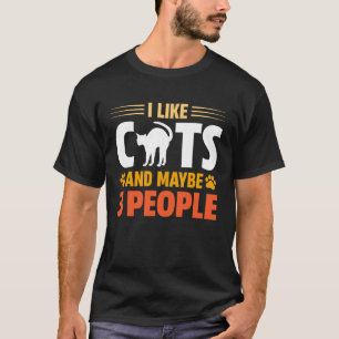 Ik vind katten leuk en misschien 3 mensen voor kat t-shirt