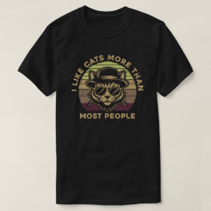 Ik vind katten leuker dan de meeste mensen Retro z T-shirt