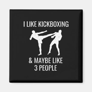 Ik vind kickboksen leuk en misschien 3 mensen Cool Magneet