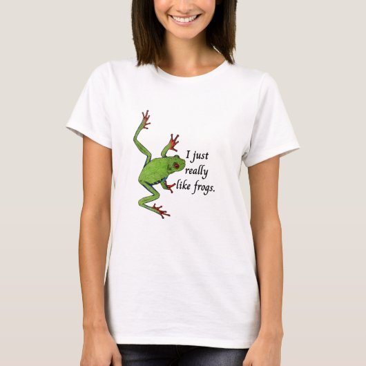 Ik vind kikkers gewoon echt leuk t-shirt (Voorkant)