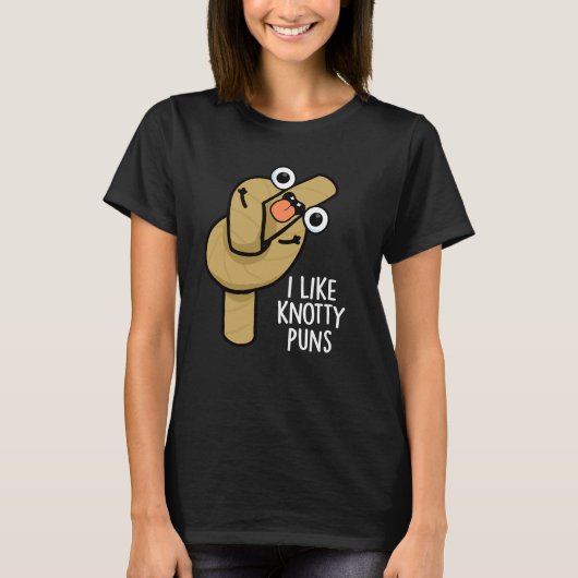 Ik vind knoestige grappen leuk Funny Rope Pun Donk T-shirt (Voorkant)