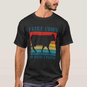 Ik vind koeien leuk en misschien 3 mensen Boerde T-shirt