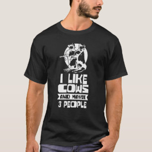 Ik vind koeien leuk en misschien 3 mensen Dieren K T-shirt