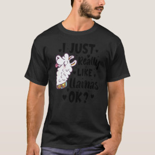 Ik vind Lama echt leuk Oké Lama Alpaca T-shirt