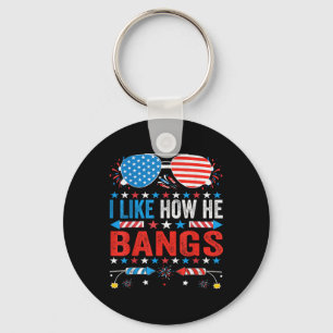 Ik vind leuk hoe hij grappige vuurwerk knalt 4 jul sleutelhanger