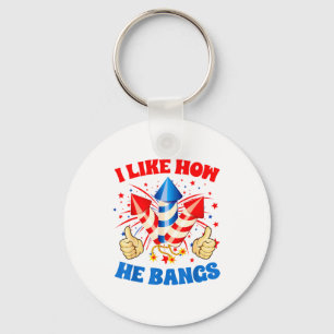Ik vind leuk hoe hij vuurwerk laat knallen 4 juli sleutelhanger