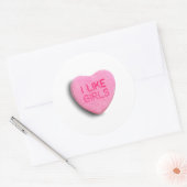Ik vind meisjes leuk ronde sticker (Envelop)