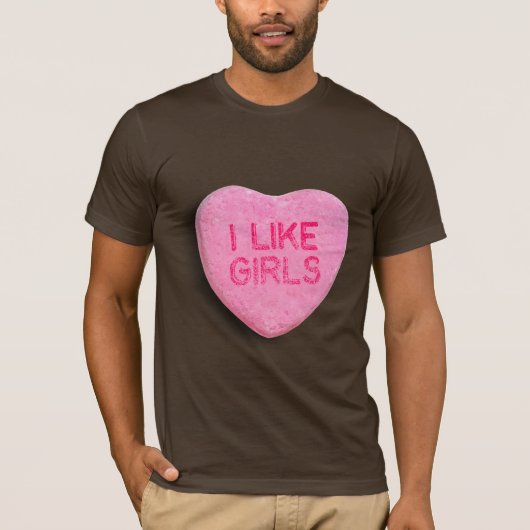 Ik vind meisjes leuk t-shirt (Voorkant)