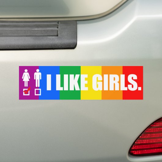 IK VIND MEISJES -.png Bumpersticker (Op auto)
