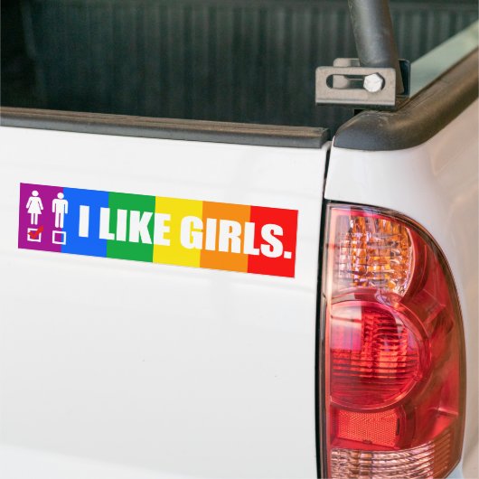 IK VIND MEISJES -.png Bumpersticker (Op Truck)