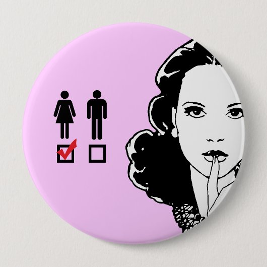 IK VIND MEISJES RONDE BUTTON 4,0 CM (Voorkant)
