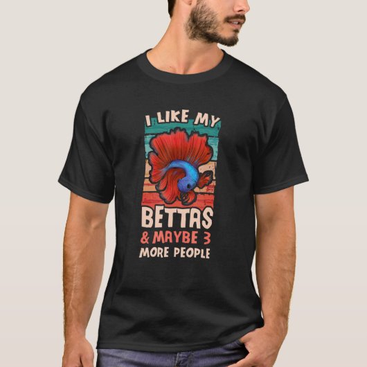 Ik vind mijn betta vis Siamese vechtvis leuk T-shirt (Voorkant)