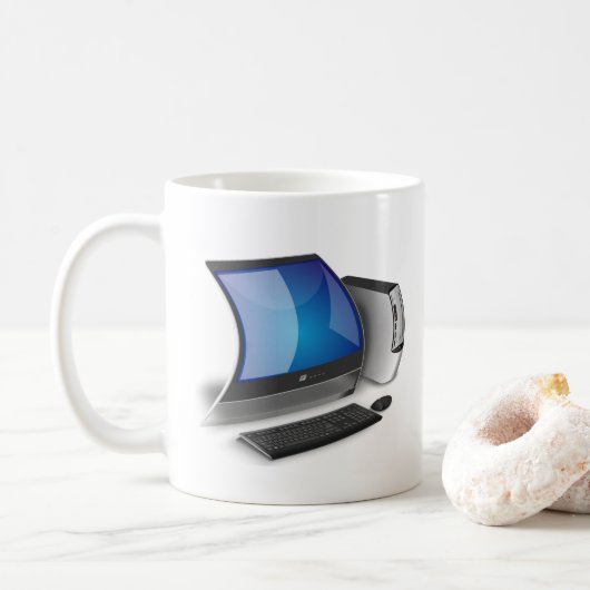 Ik vind mijn computing elastisch leuk koffiemok (Met donut)