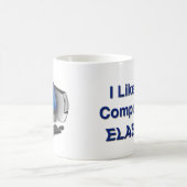 Ik vind mijn computing elastisch leuk koffiemok (Center)
