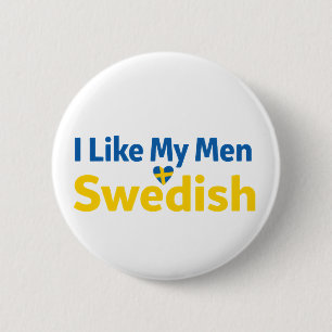 Ik vind mijn mannen Zweeds Grappig Zweden Humor Ronde Button 5,7 Cm