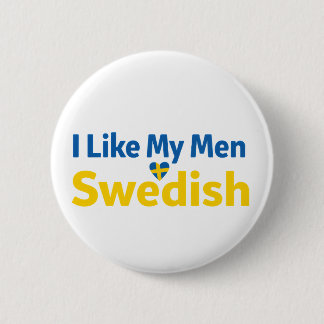 Ik vind mijn mannen Zweeds Grappig Zweden Humor Ronde Button 5,7 Cm