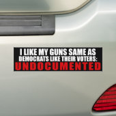 Ik vind mijn Pistolen hetzelfde als democraten zoa Bumpersticker (Op auto)