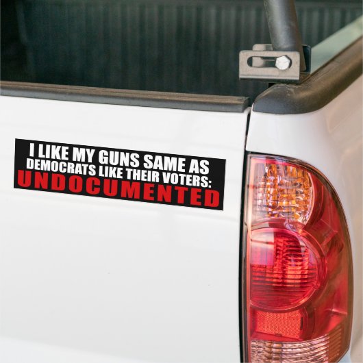 Ik vind mijn Pistolen hetzelfde als democraten zoa Bumpersticker (Op Truck)