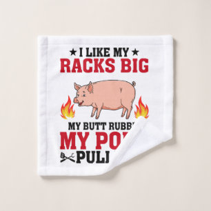 Ik vind mijn rekken grote BBQ, Butt Pork Citaat Washandje