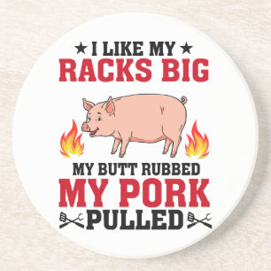 Ik vind mijn rekken grote BBQ, Butt Pork Citaat Zandsteen Onderzetter