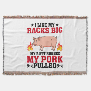Ik vind mijn rekken grote BBQ, Butt Pork Quote Deken