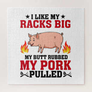 Ik vind mijn rekken grote BBQ, Butt Pork Quote Legpuzzel