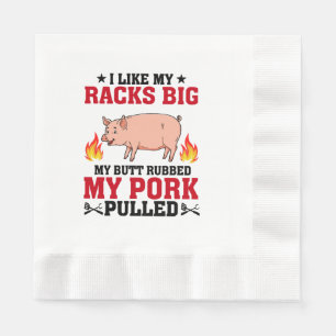 Ik vind mijn rekken grote BBQ, Butt Pork Quote Servet